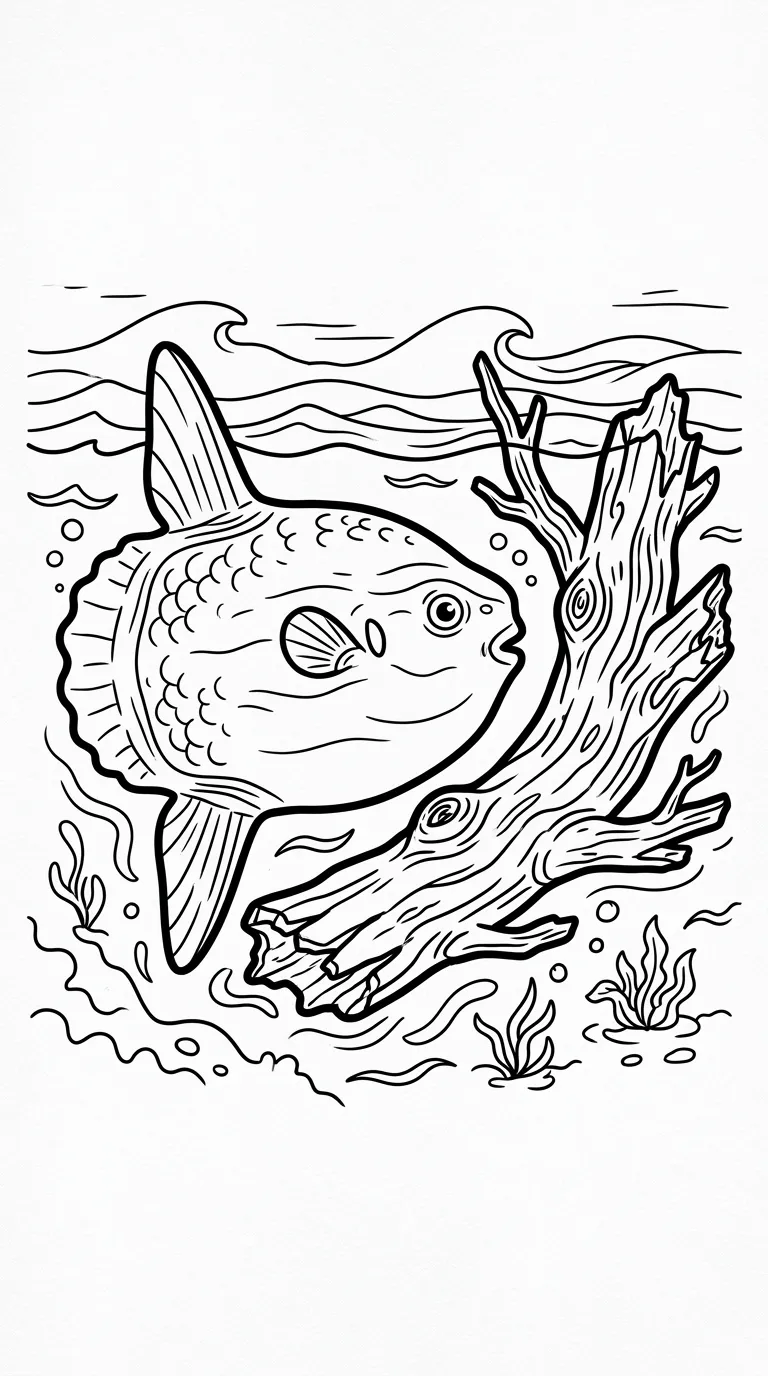 coloriage Poisson Lune pour enfant gratuit