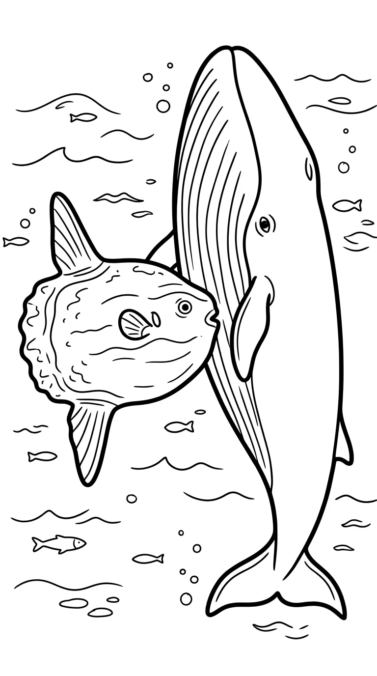 coloriage Poisson Lune et dessins