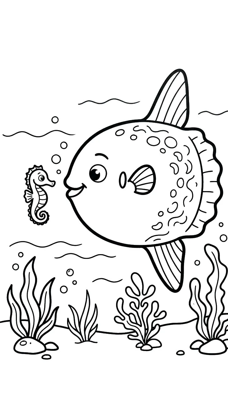 coloriage Poisson Lune pour enfant de à imprimer