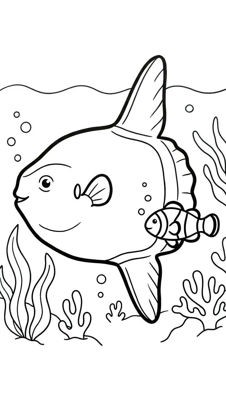imprimer coloriage Poisson Lune