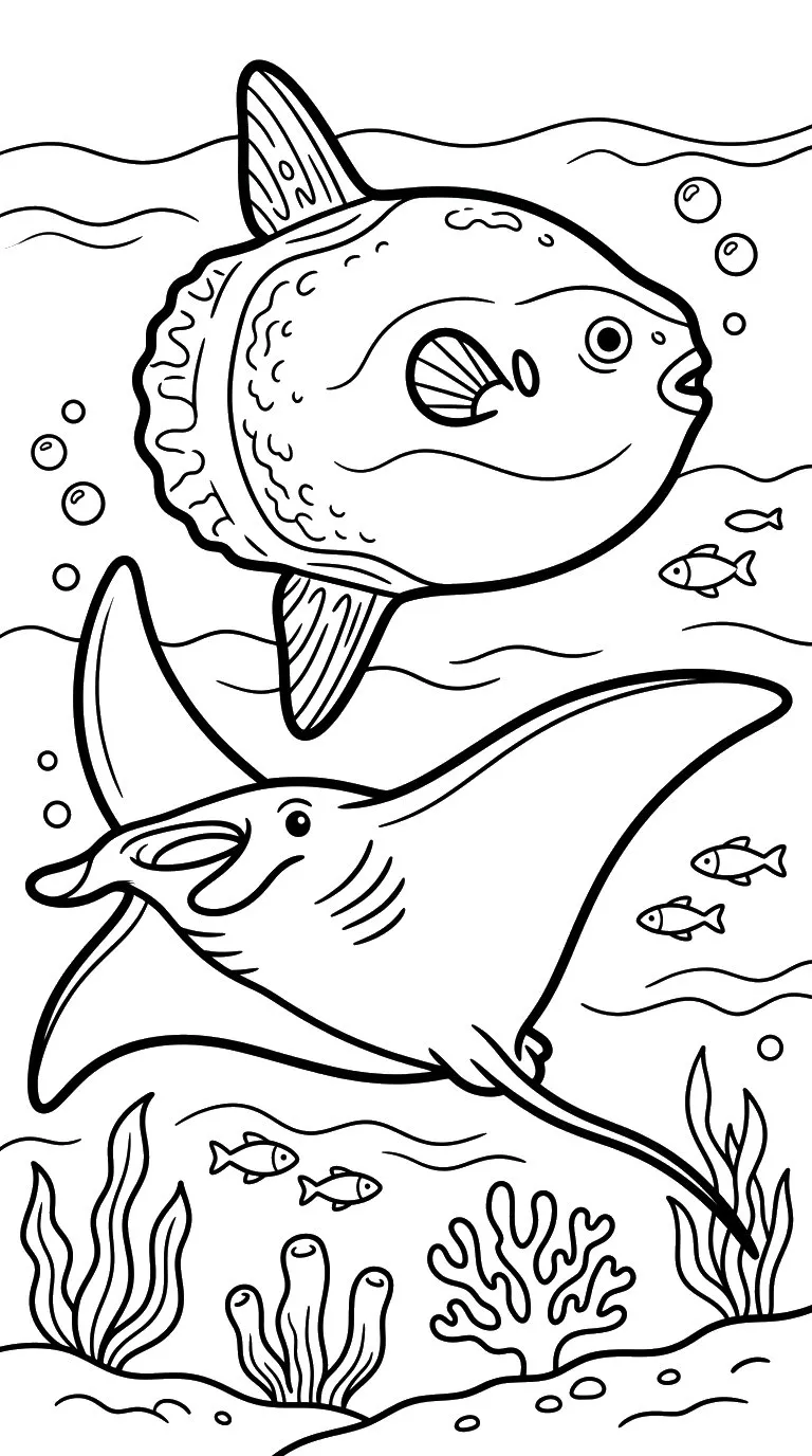coloriage Poisson Lune a imprimer