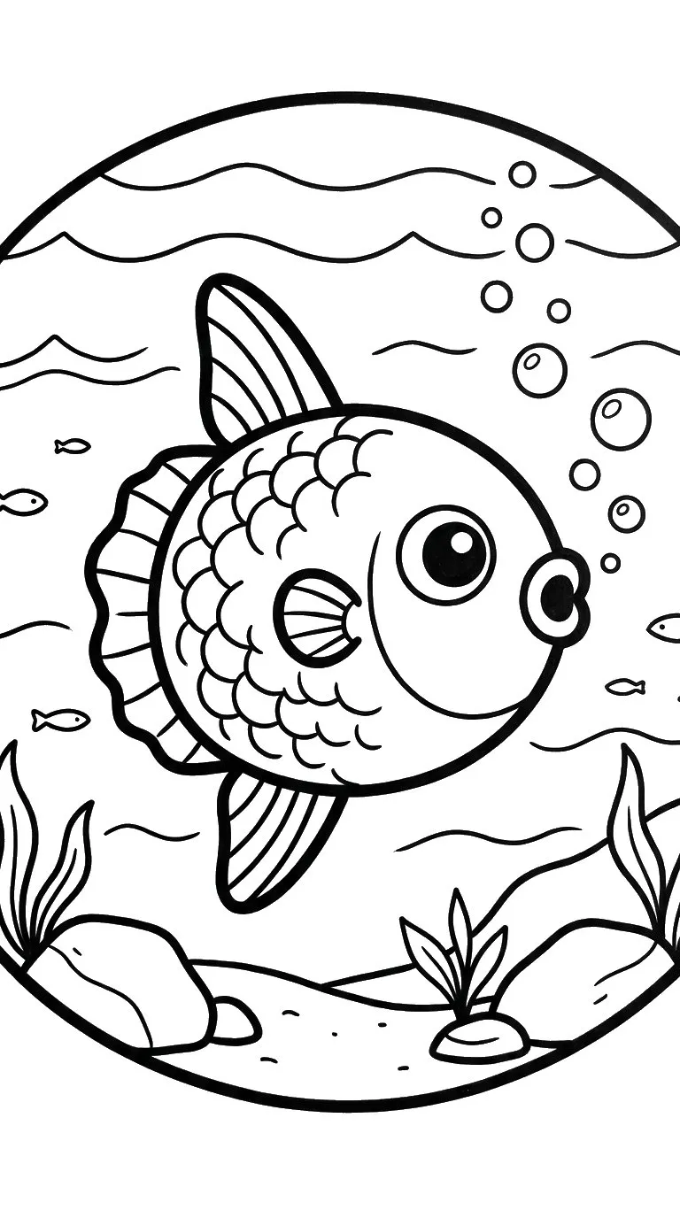 coloriage Poisson Lune à imprimer pour enfant de 12 ans