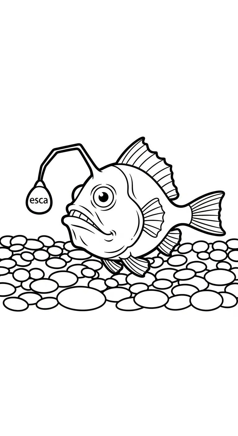 coloriage Poisson lanterne a imprimer gratuitement