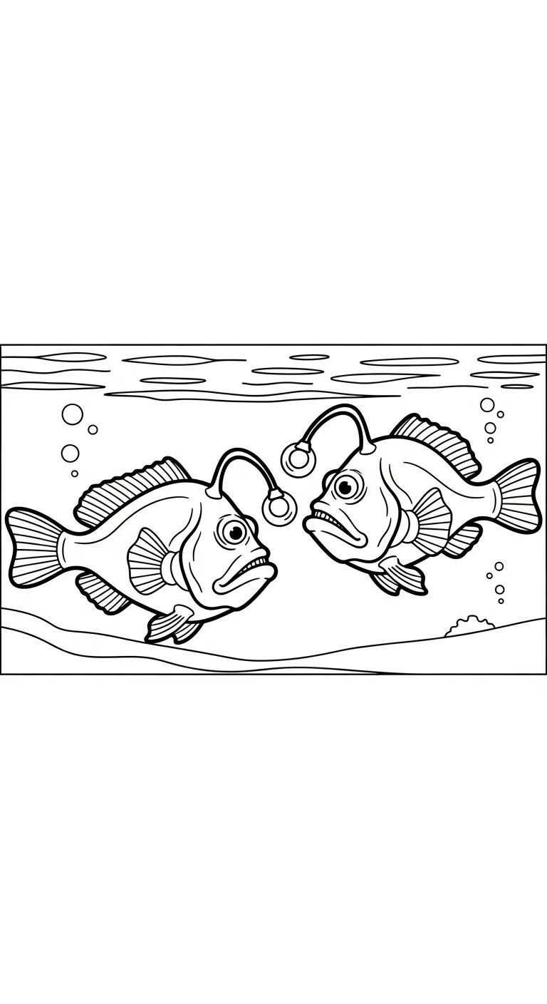 coloriage Poisson lanterne à imprimer pour enfant de 9 ans