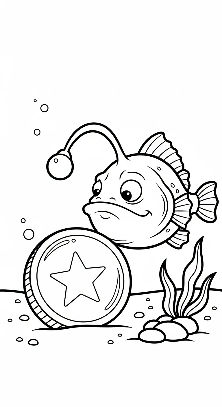 coloriage Poisson lanterne a colorier en ligne