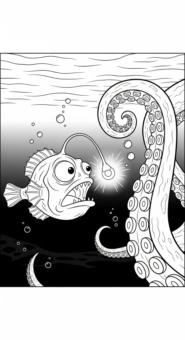 coloriage Poisson lanterne gratuit a imprimer