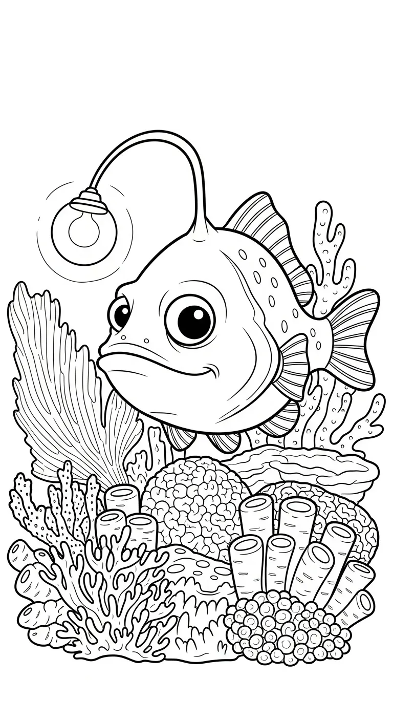 coloriage Poisson lanterne à imprimer gratuitement pdf