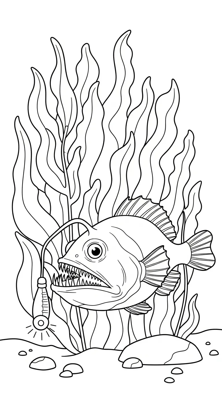 coloriage Poisson lanterne pour enfant à imprimer 1