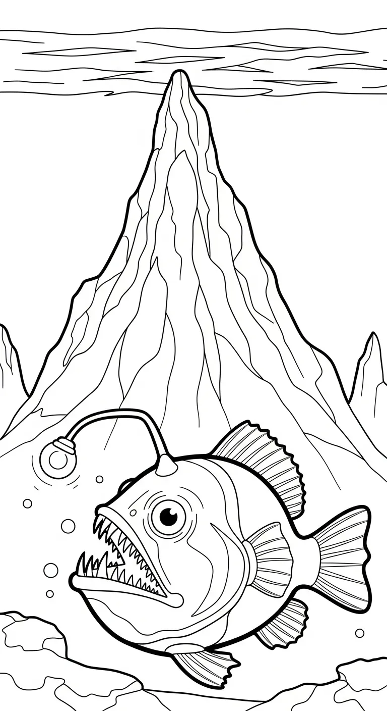 coloriage Poisson lanterne pour enfant de 8 ans
