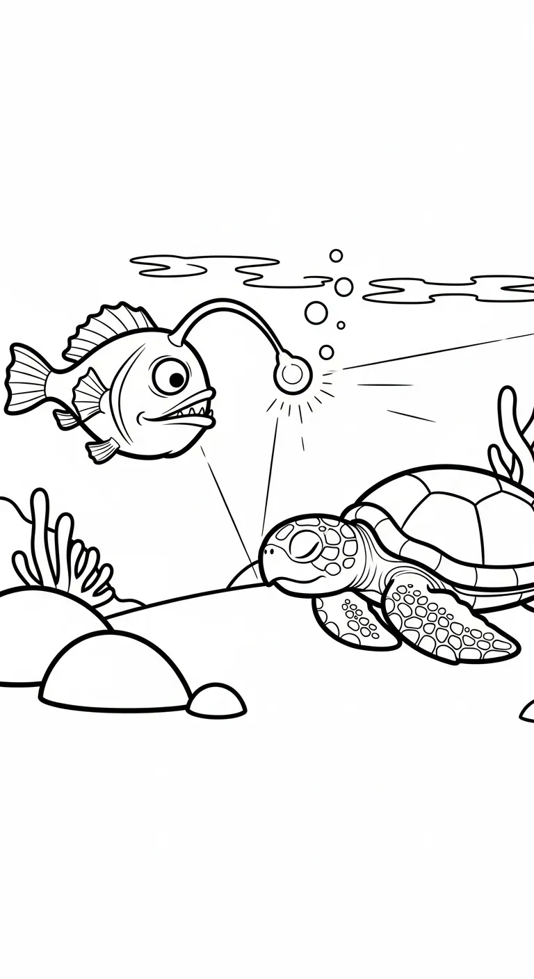coloriage Poisson lanterne gratuit pour enfants 1