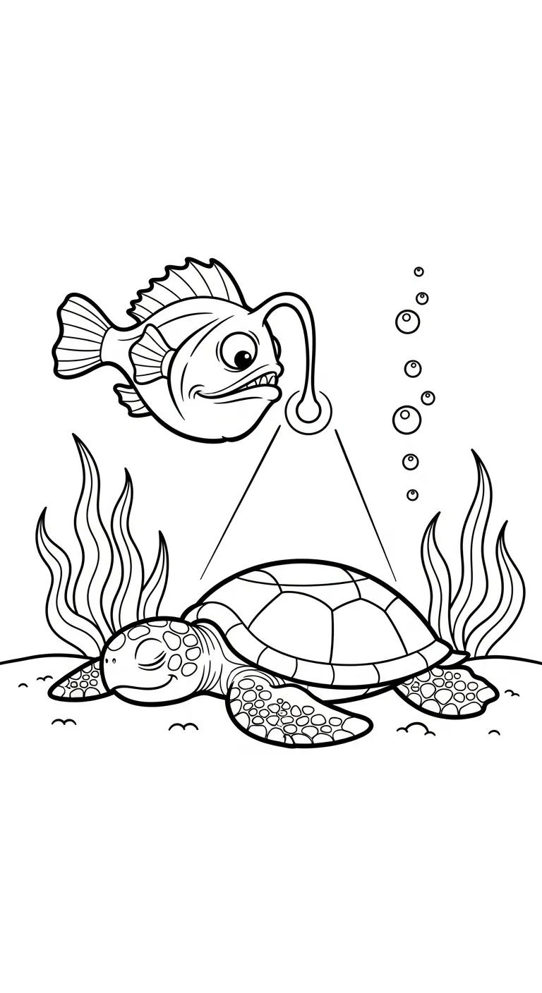 coloriage Poisson lanterne a imprimer gratuitement 1