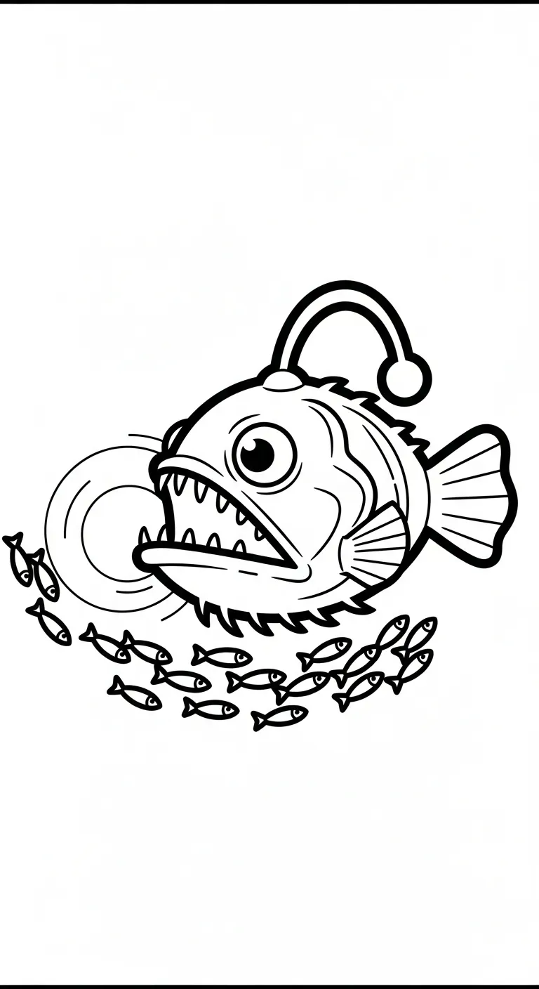 coloriage Poisson lanterne à imprimer pour enfant de 6 ans