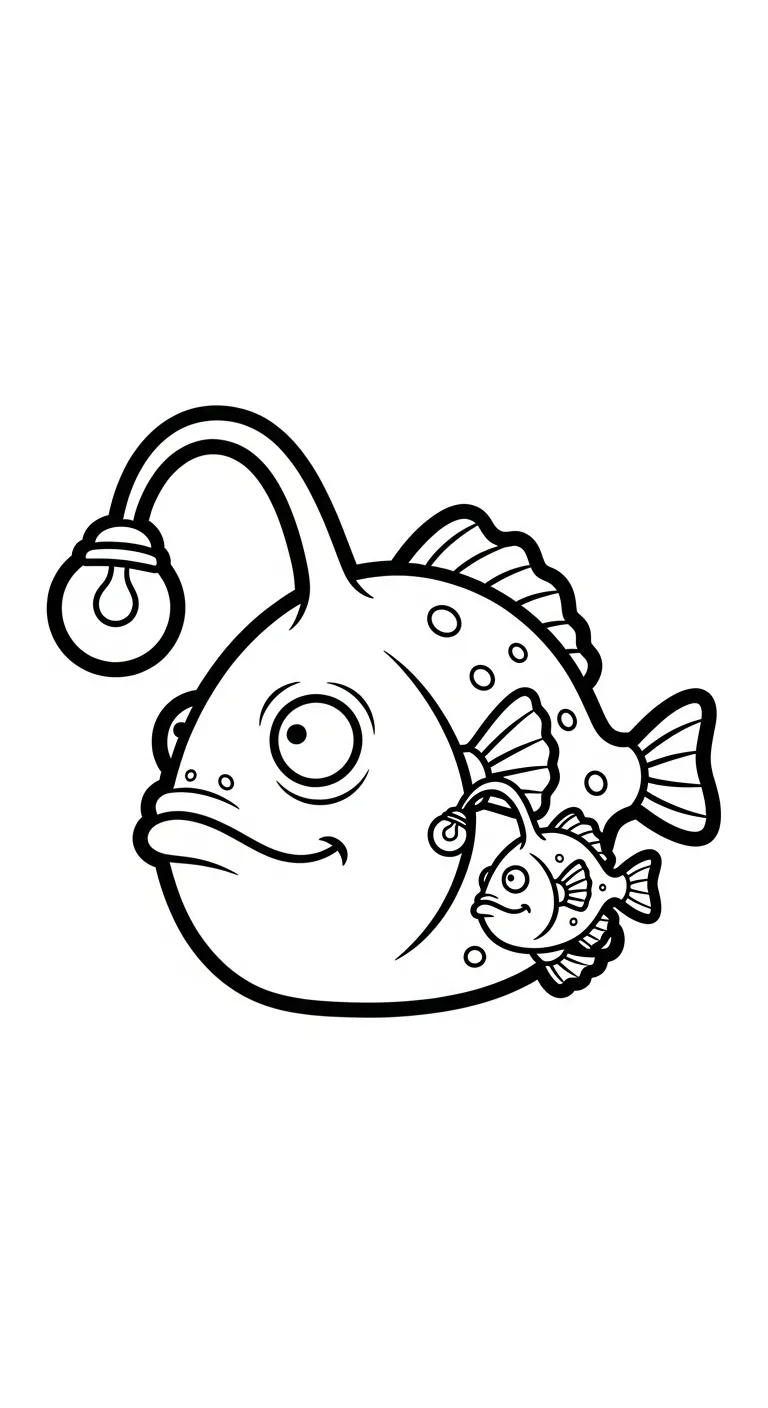 télécharger coloriage Poisson lanterne gratuit