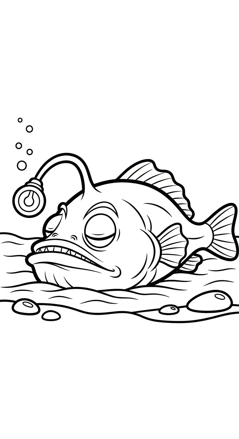 coloriage Poisson lanterne educatif pour enfant