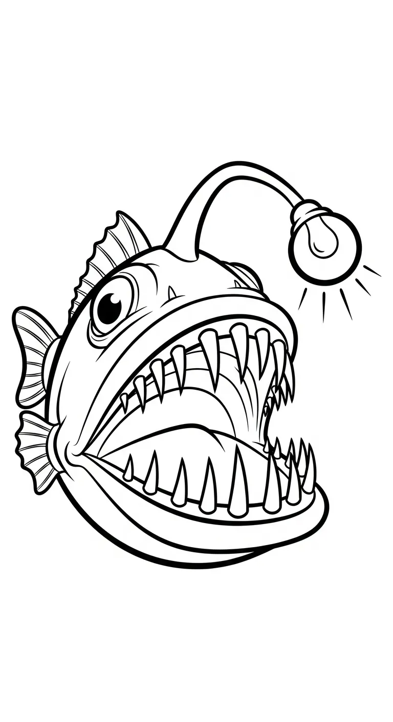 coloriage Poisson lanterne et découpage à imprimer