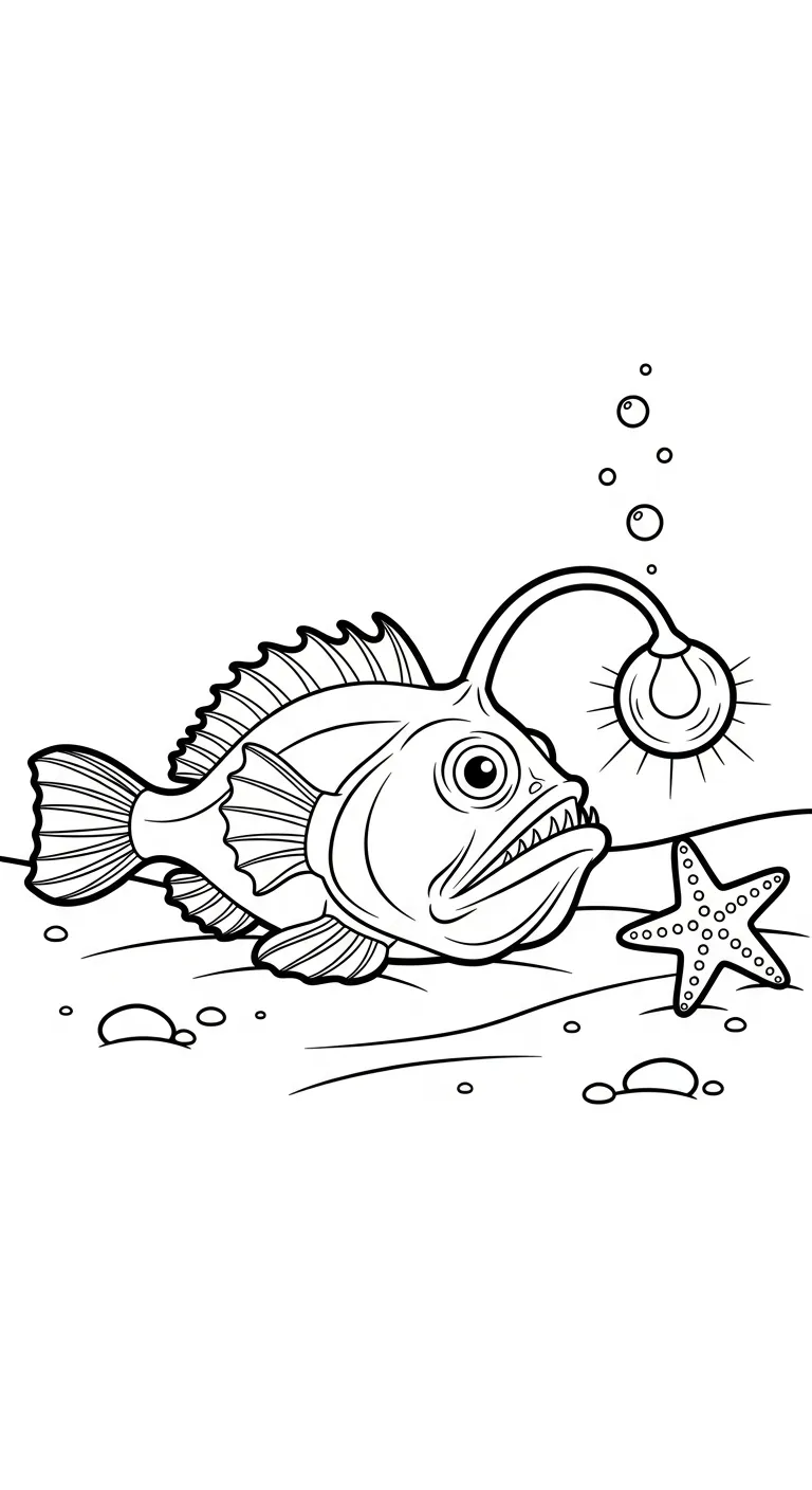 coloriage Poisson lanterne pour enfant de 8 ans 1