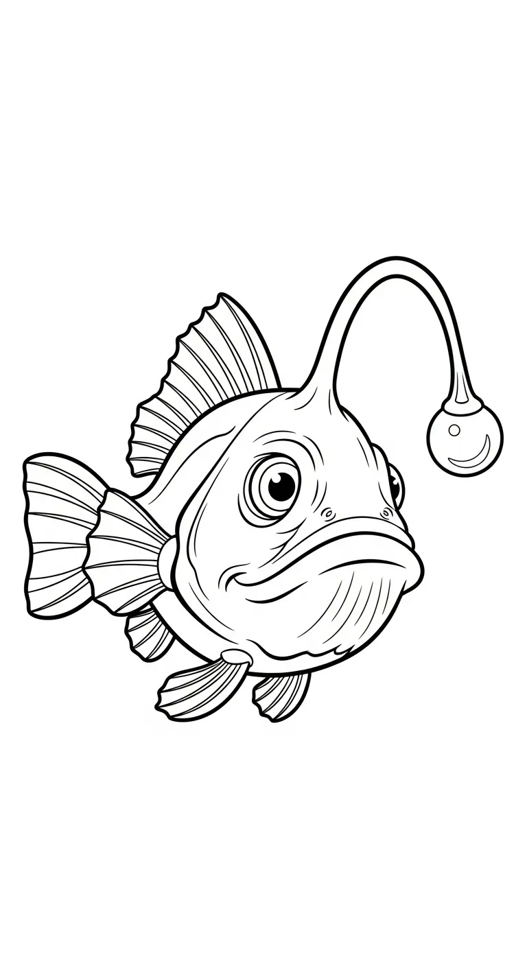 coloriage Poisson lanterne pour enfant de à imprimer 1