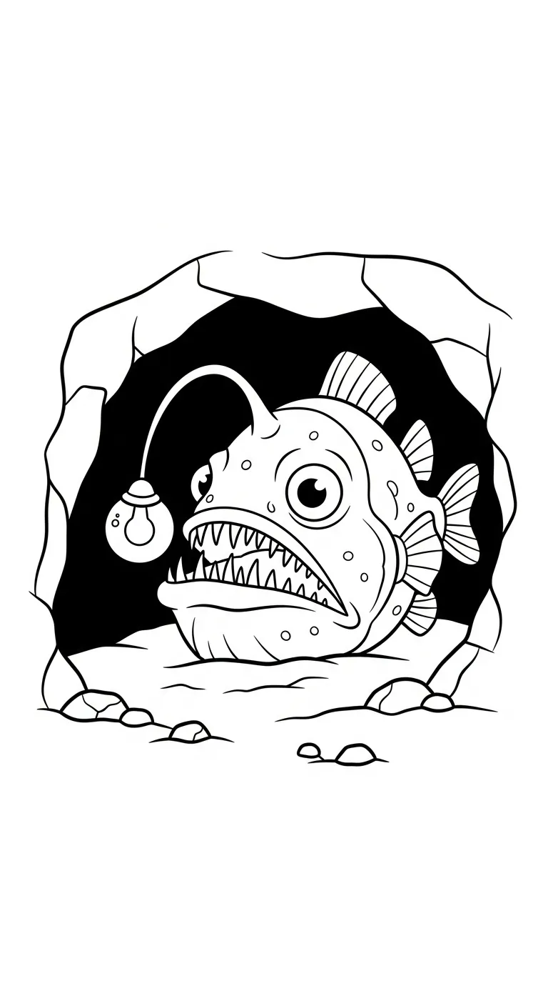 télécharger coloriage Poisson lanterne gratuit 1