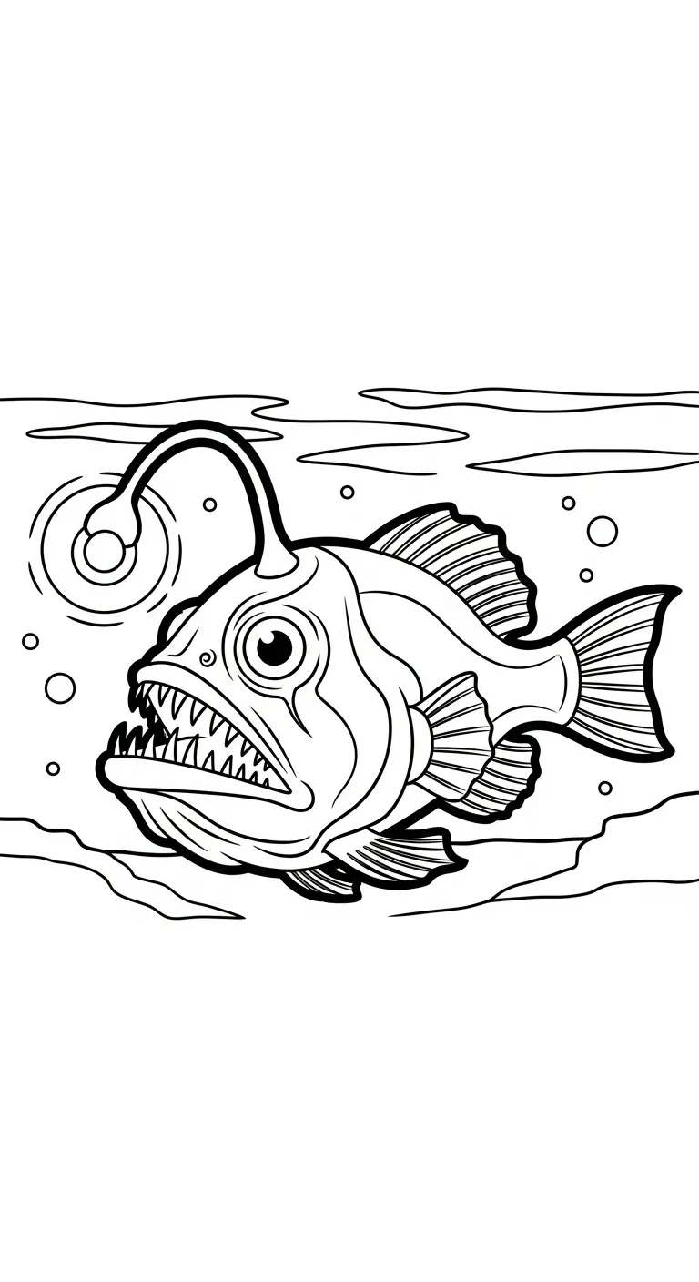 coloriage Poisson lanterne pour enfant de à imprimer 2