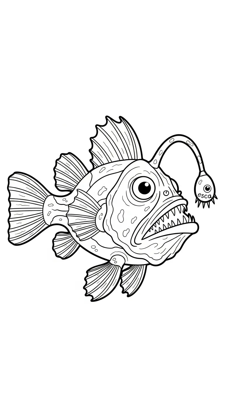 coloriage Poisson lanterne à imprimer pour enfant de 10 ans