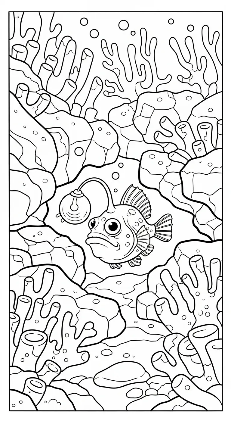 coloriage Poisson lanterne pour enfant à imprimer