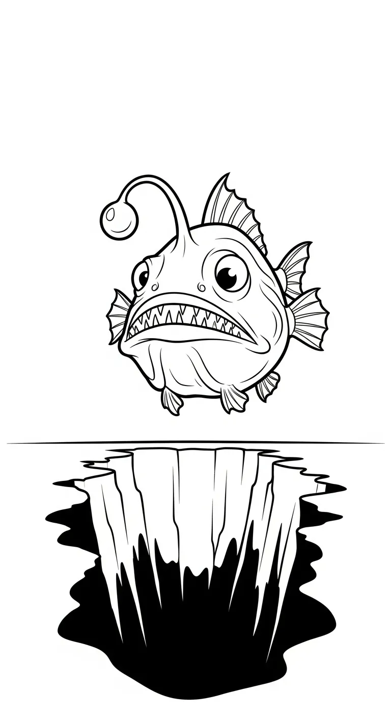 coloriage Poisson lanterne à imprimer gratuit