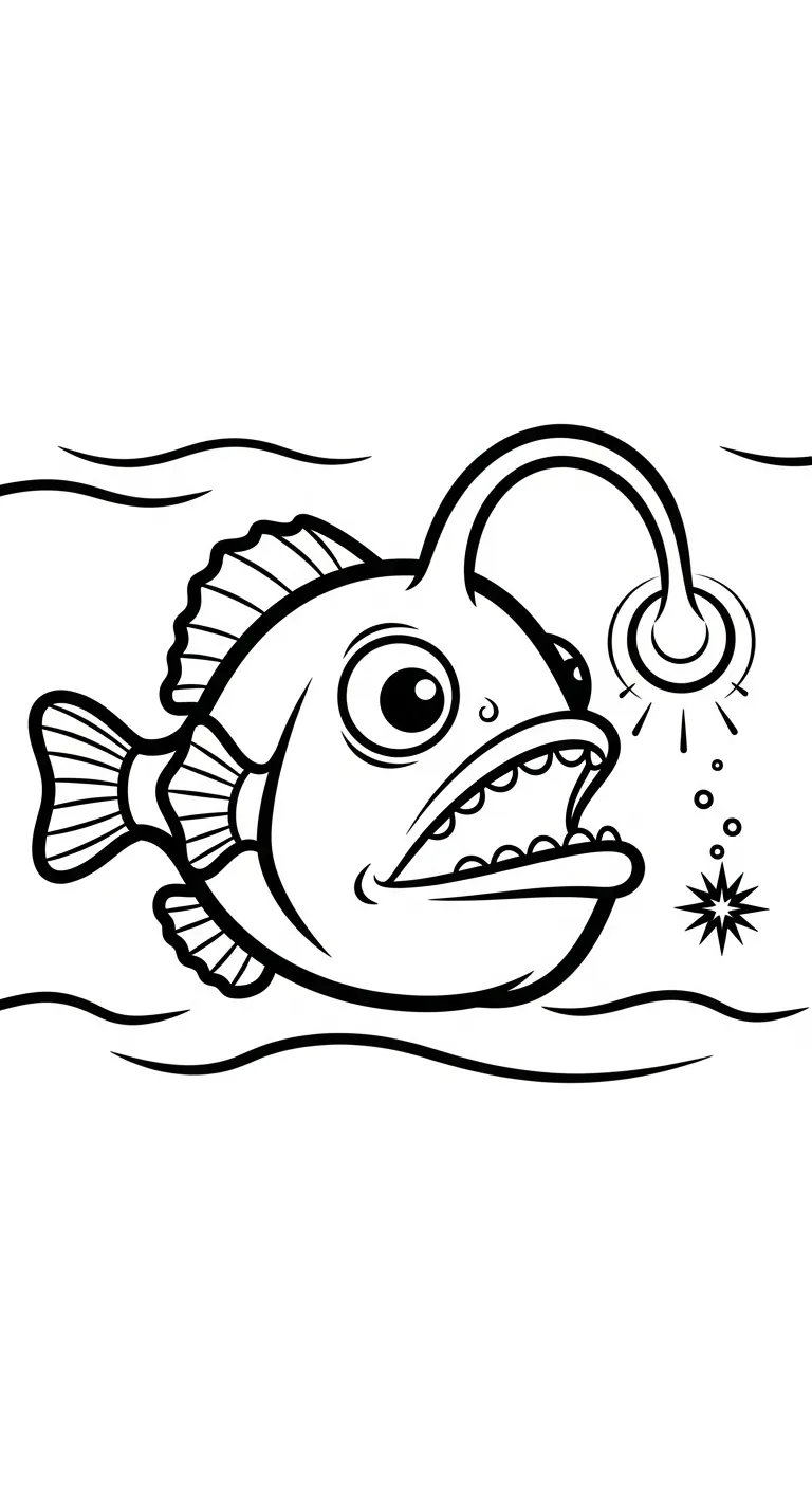 coloriage Poisson lanterne gratuit à imprimer