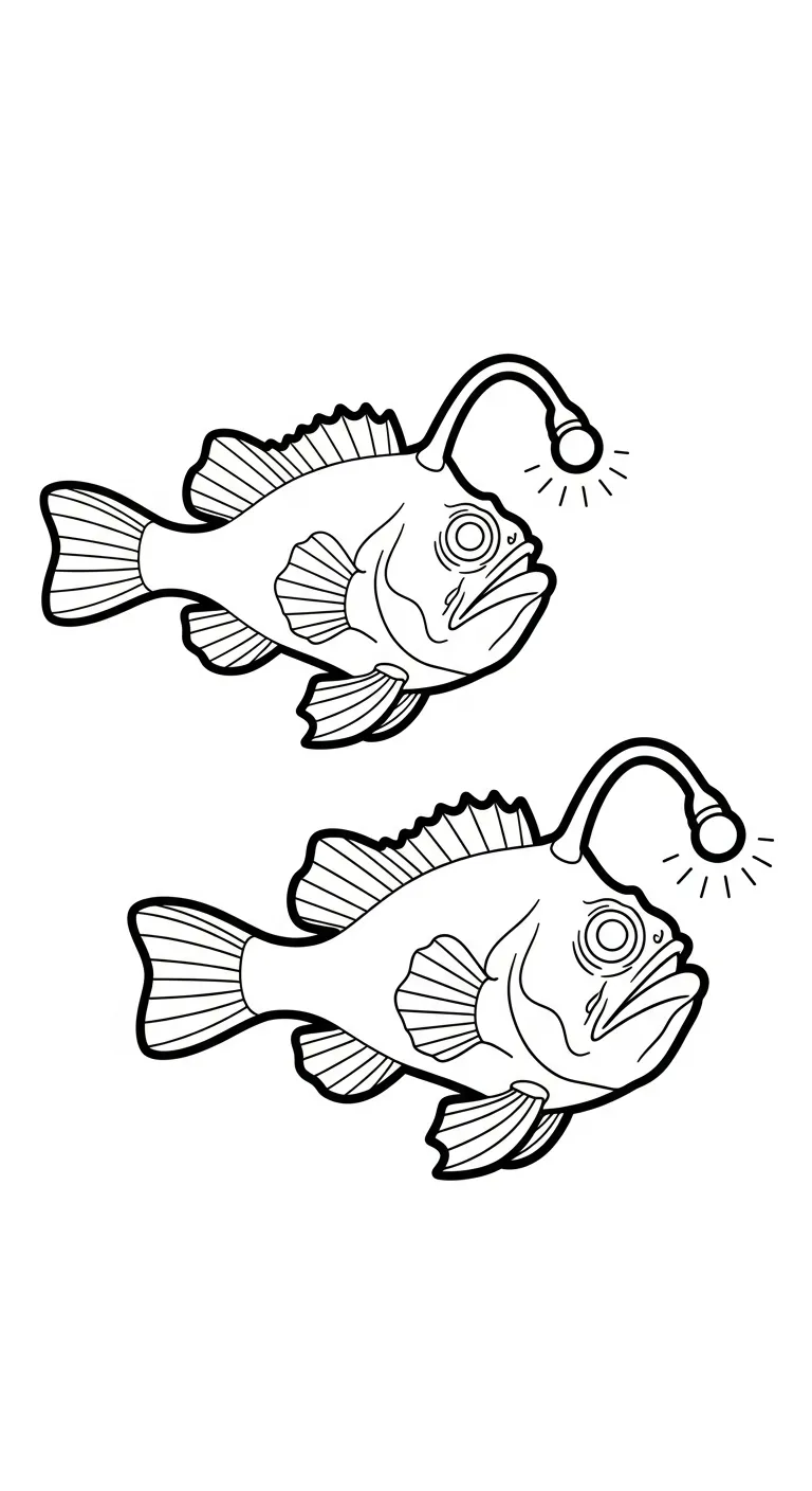coloriage Poisson lanterne à imprimer pour enfant de 4 ans