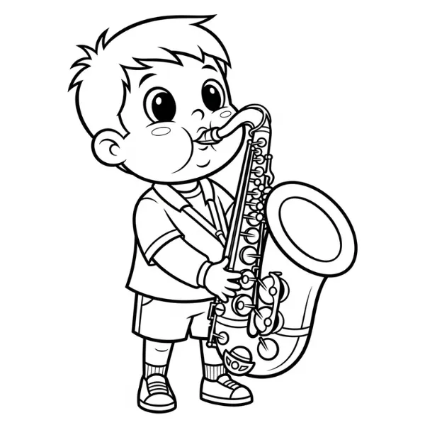 Coloriage Saxophone