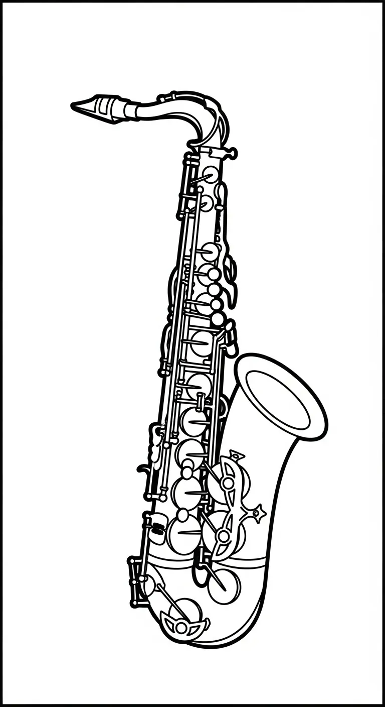 coloriage Saxophone à imprimer gratuitement