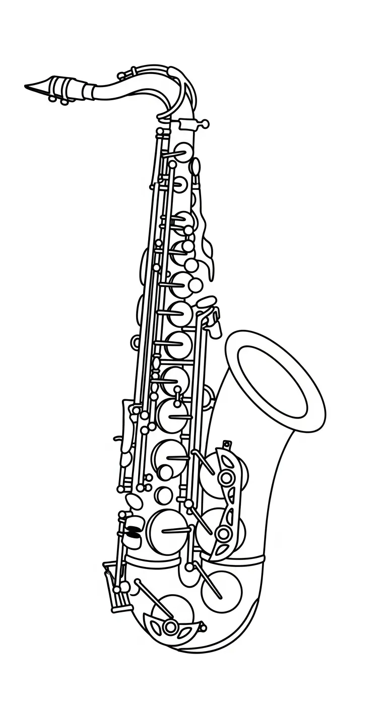 coloriage Saxophone a dessiner et imprimer