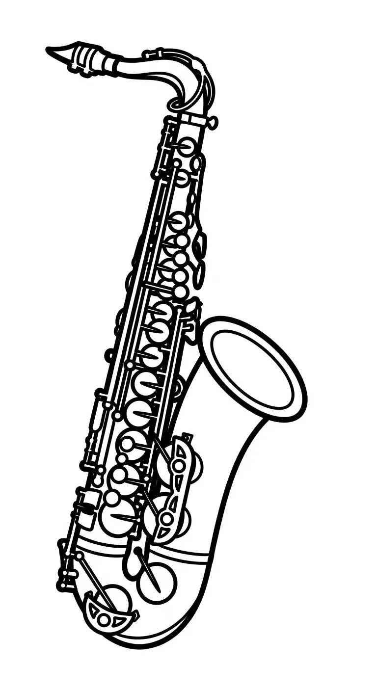 coloriage Saxophone pour enfants a imprimer
