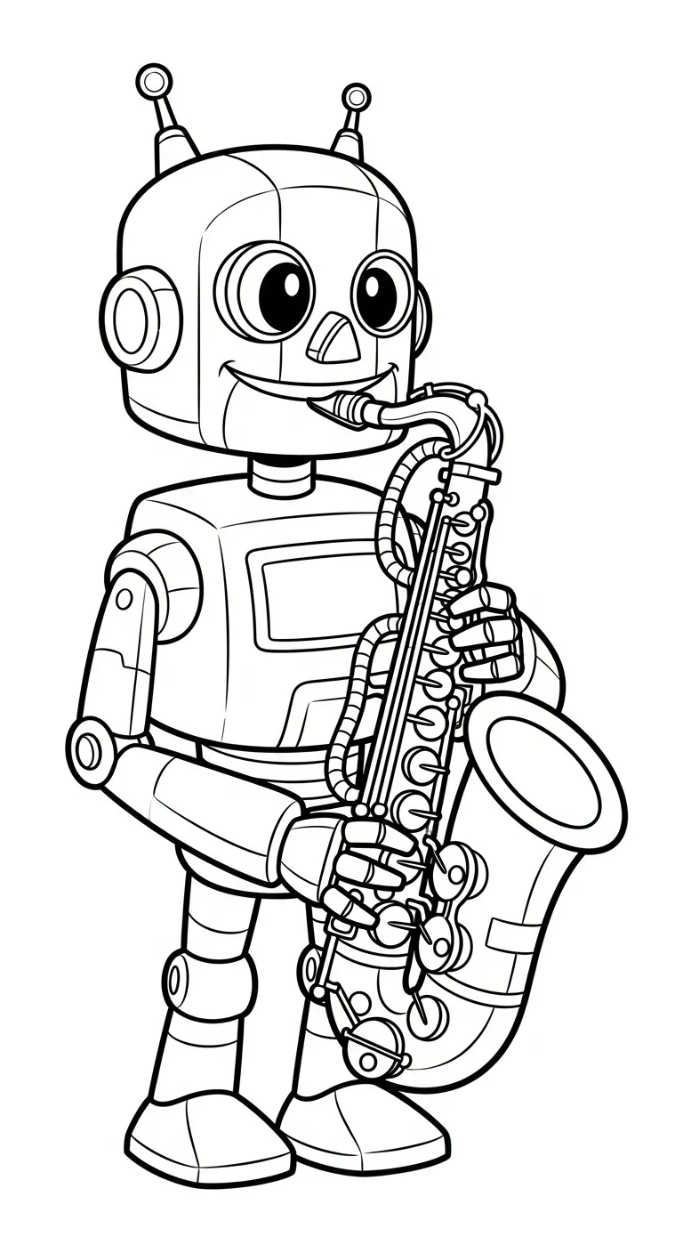 coloriage Saxophone à imprimer pdf