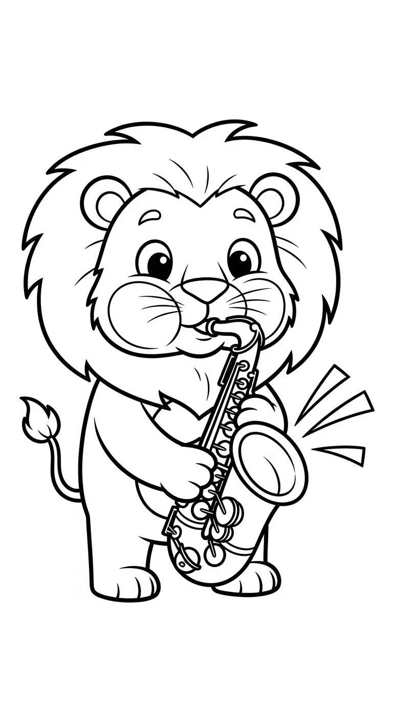 coloriage Saxophone pour enfants à télécharger