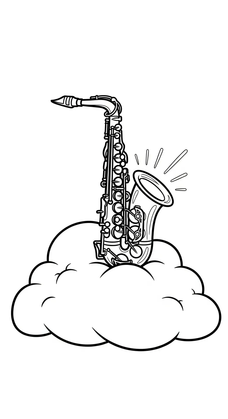 coloriage Saxophone gratuit