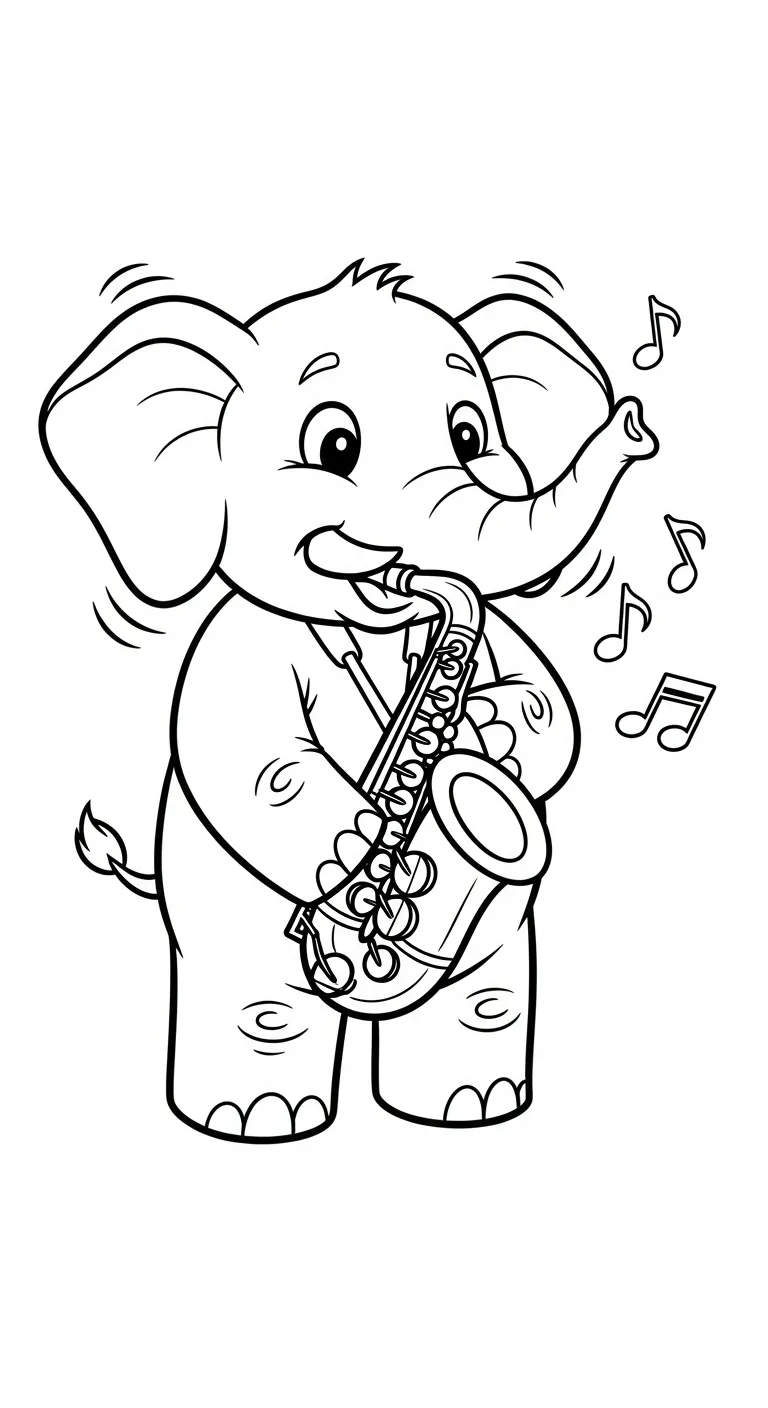 coloriage Saxophone pour enfant a imprimer gratuit