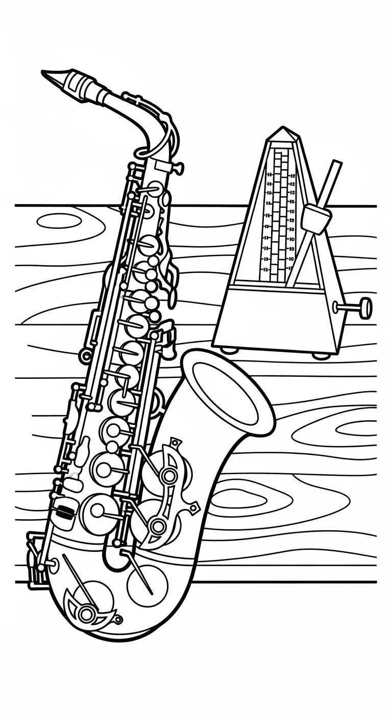 coloriage Saxophone pour enfants