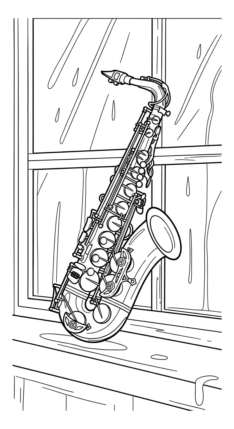 coloriage Saxophone pour bebe a imprimer