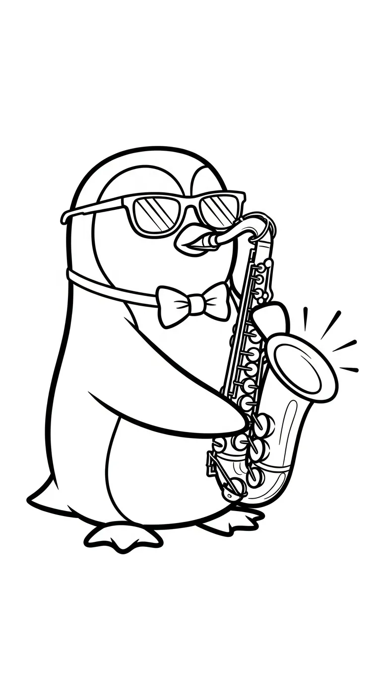 coloriage Saxophone à imprimer gratuitement 1