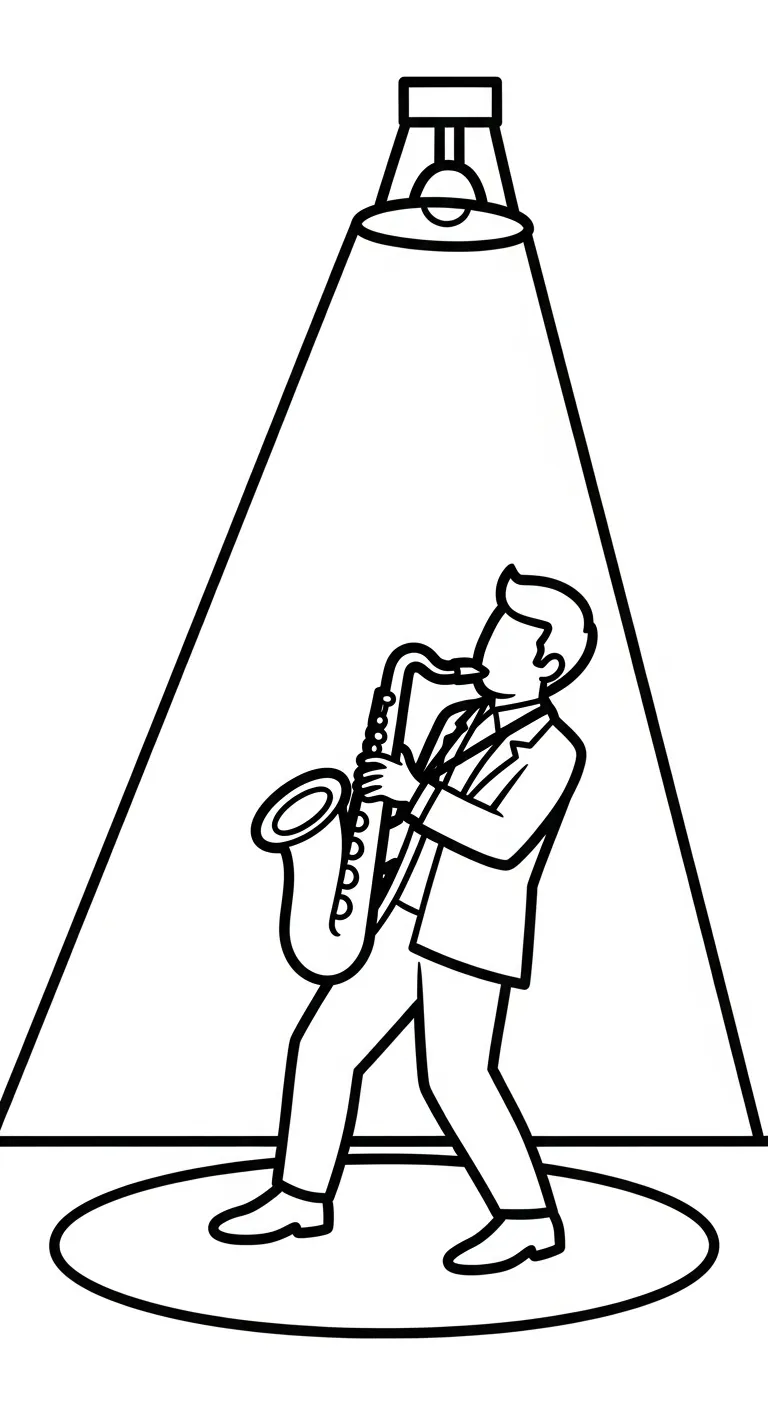 coloriage Saxophone à imprimer gratuit