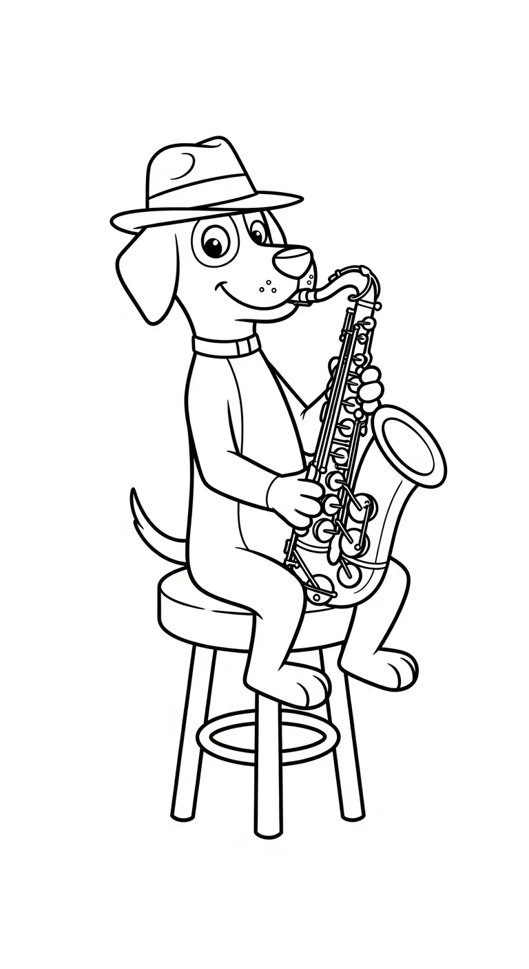 coloriage Saxophone pour enfant de à imprimer 1