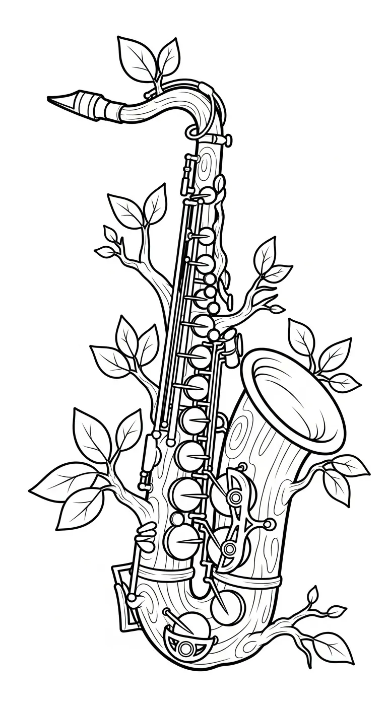 coloriage Saxophone pour enfants 1