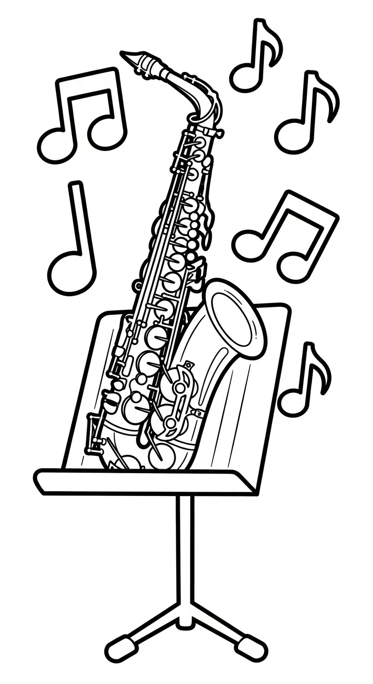 coloriage Saxophone et dessins