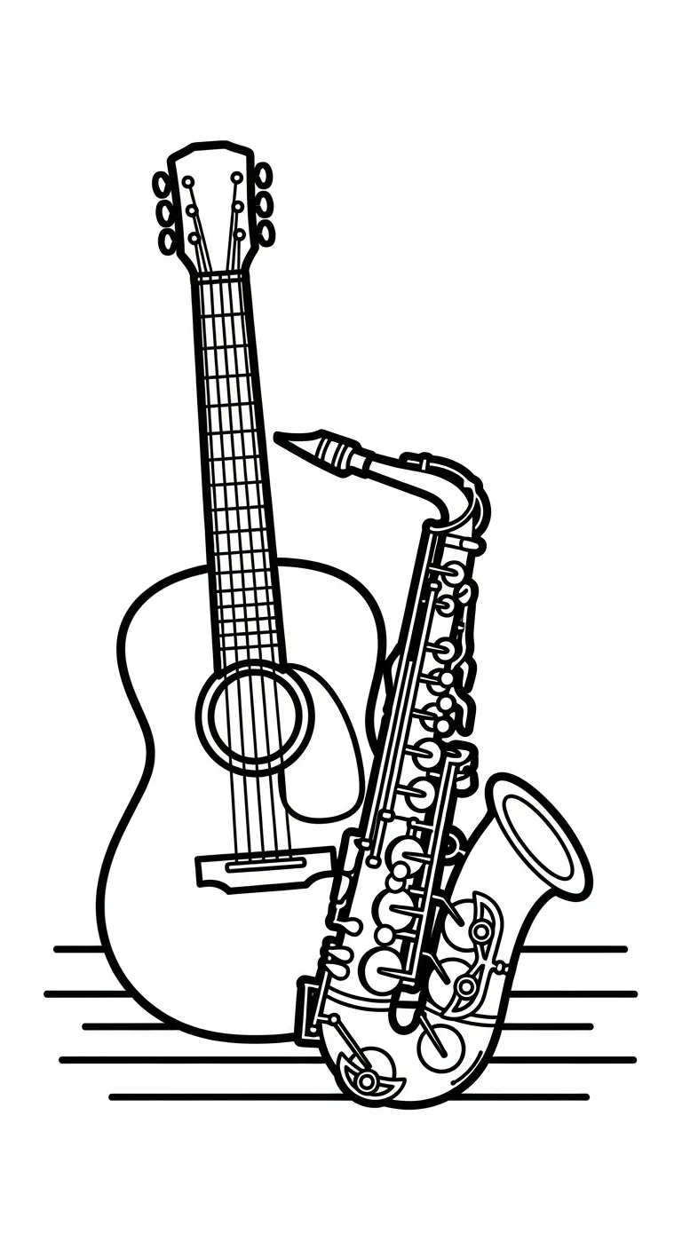 imprimer coloriage Saxophone