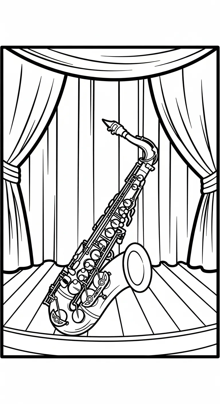 coloriage Saxophone pour enfant à imprimer