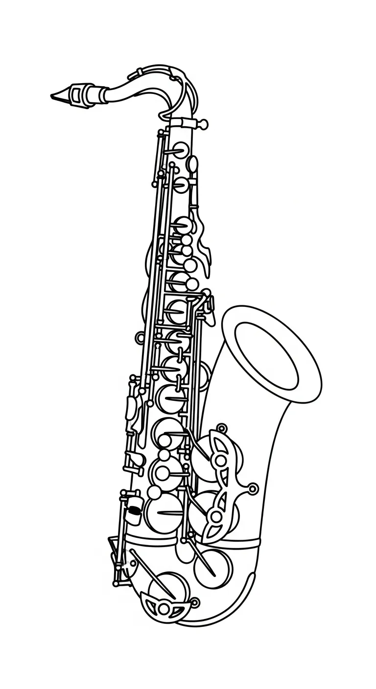 coloriage Saxophone a imprimer gratuitement