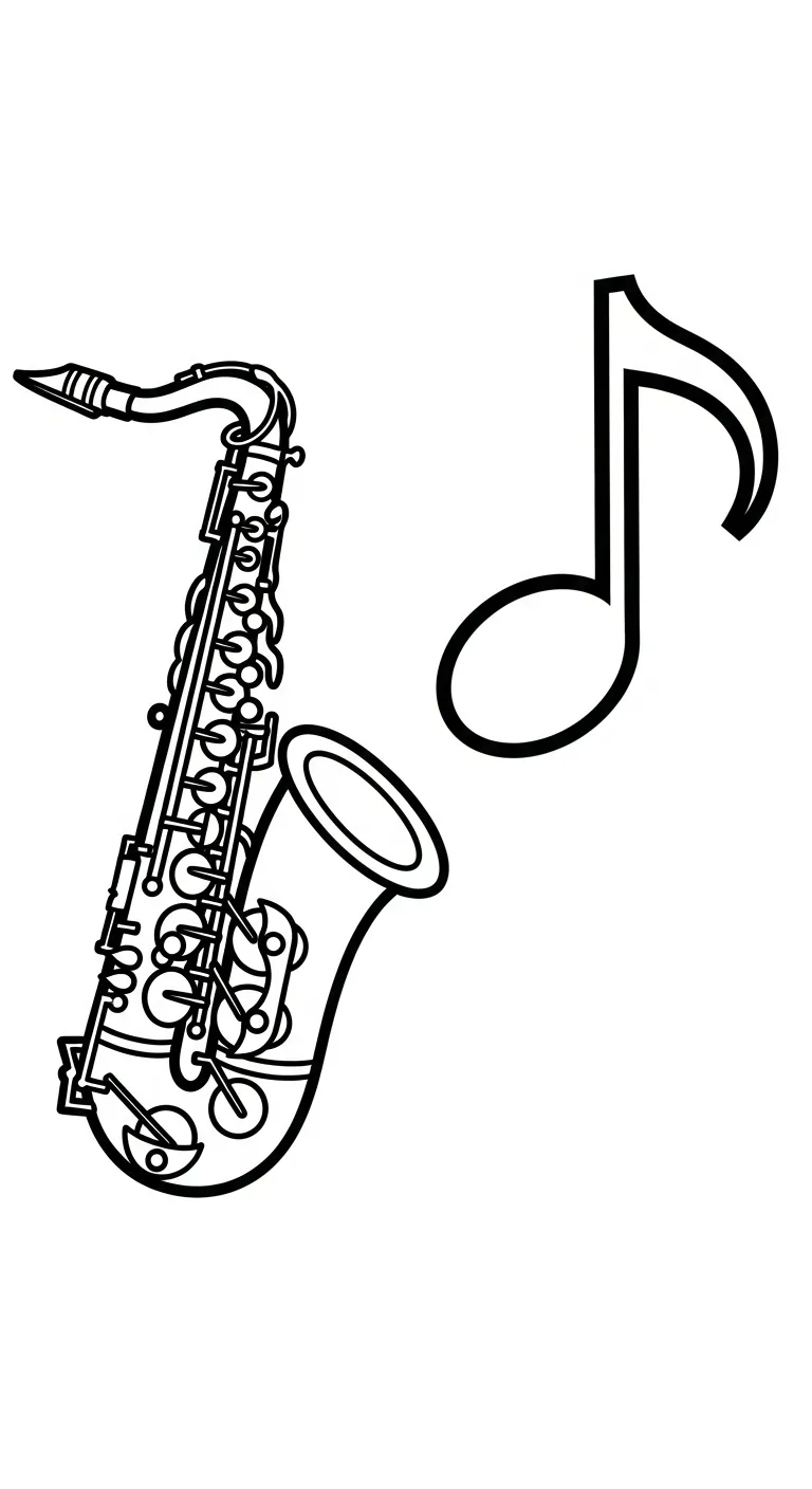 coloriage Saxophone a imprimer gratuitement 1