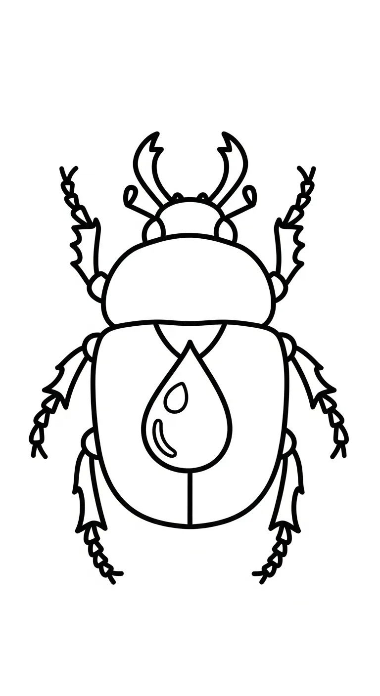 coloriage Scarabée à imprimer kawaii