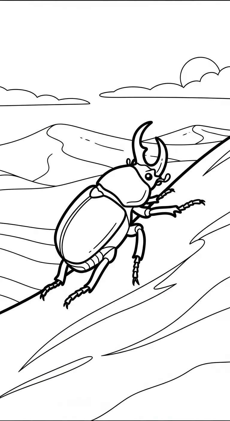 coloriage Scarabée à imprimer pour enfant de 8 ans