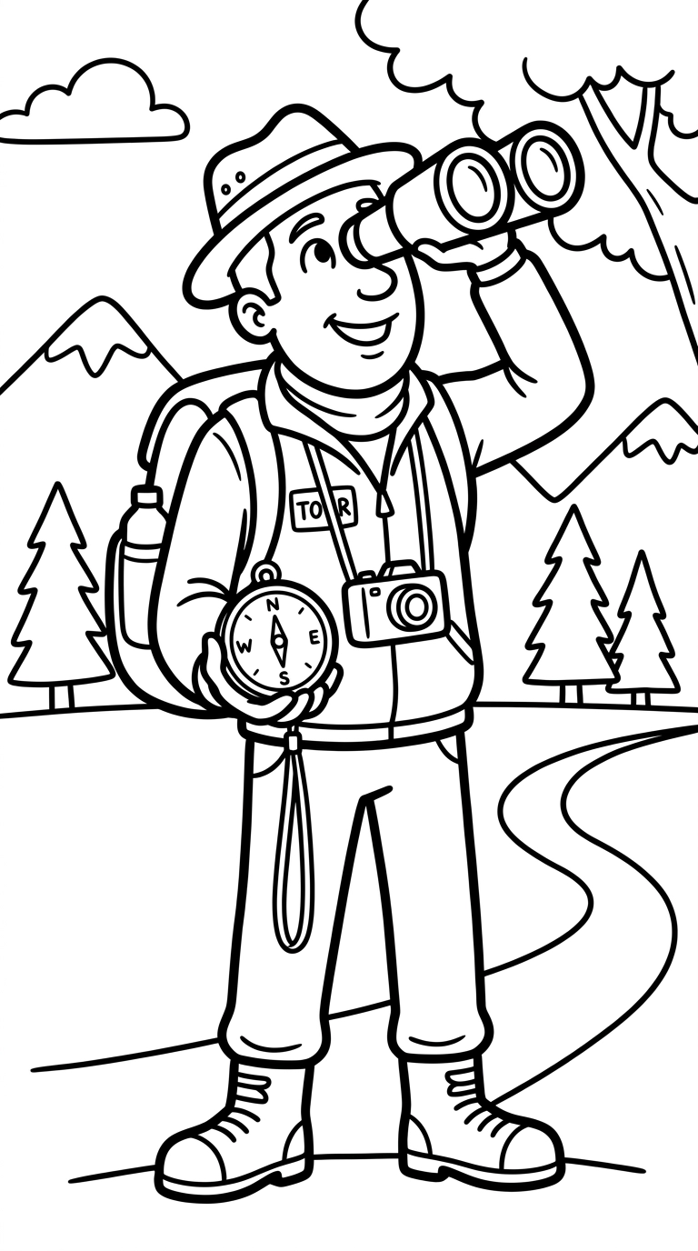 coloriage Guide touristique pour enfant de 6 ans